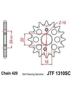 PIÑON DE ACERO HONDA CRF150R  [07-15]