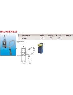 Lampara Faro Amolux 12V (H3)