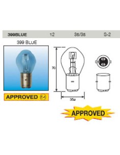 Lampara Faro Amolux 12V BA20d Azul