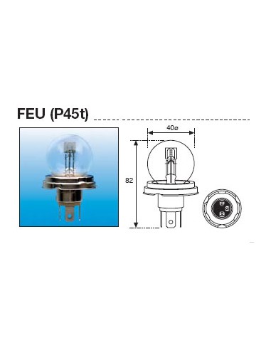 Lampara Faro Amolux 12V P45T