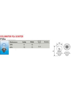 Lampara Faro Amolux 6V P26s