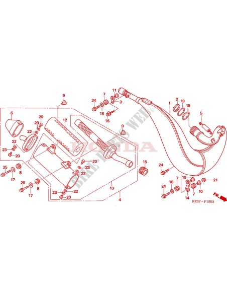 ESCAPE ORIGINAL HONDA CR250 05-07