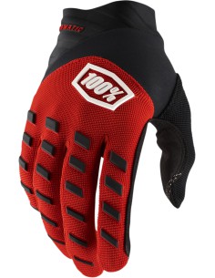 GUANTES 100% AIRMATIC ROJO/NEGRO 22